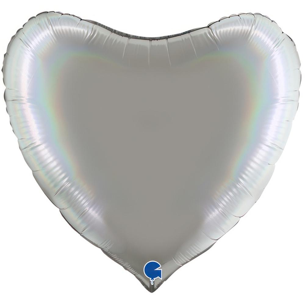 Шар фольгированный Сердце 90 см (Серебряный)