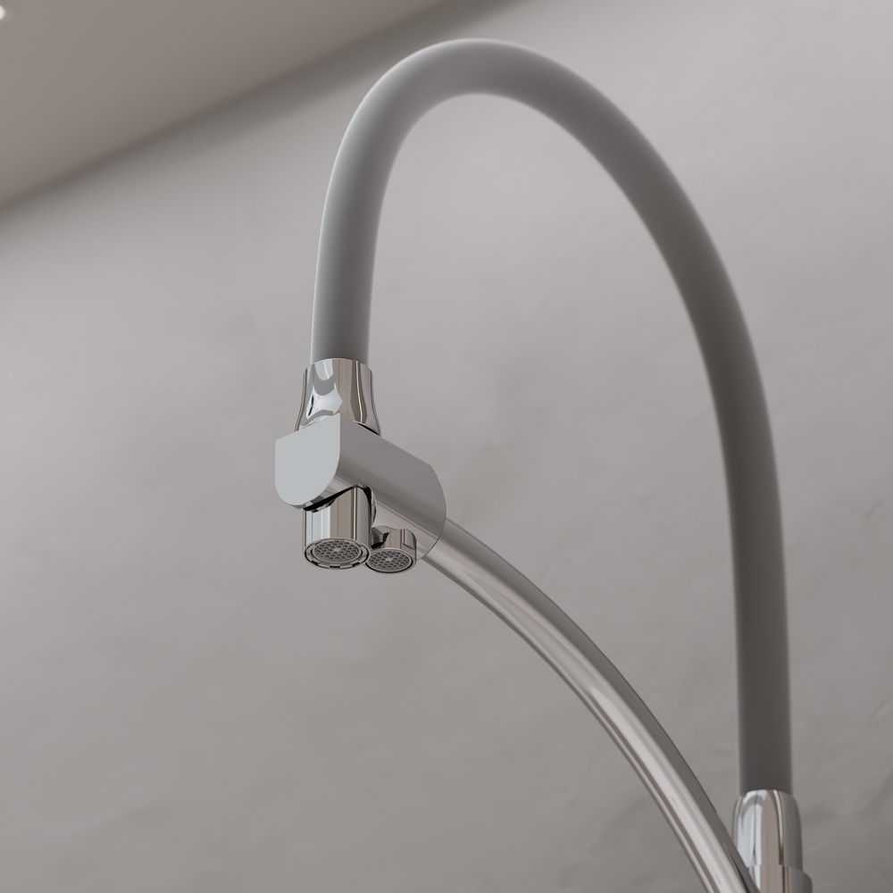 Смеситель для кухни Sancos Eri с гибким изливом, цвет хром/серый, арт. SC4001CH