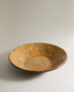 Zara Home сервировочное блюдо из фаянса, цвет горчичный, 41 см