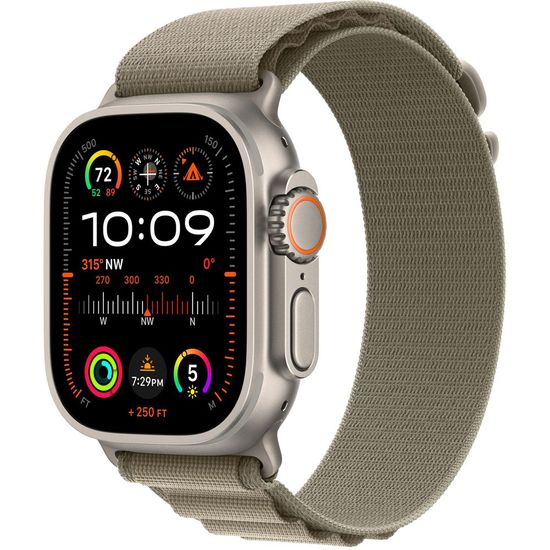 Apple Watch Ultra 2 GPS + Cellular 49mm Titanium Case with Olive Alpine Loop