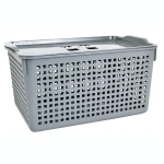 Корзинка Лофт 5,3л 295х145 мм с крышкой (серый)