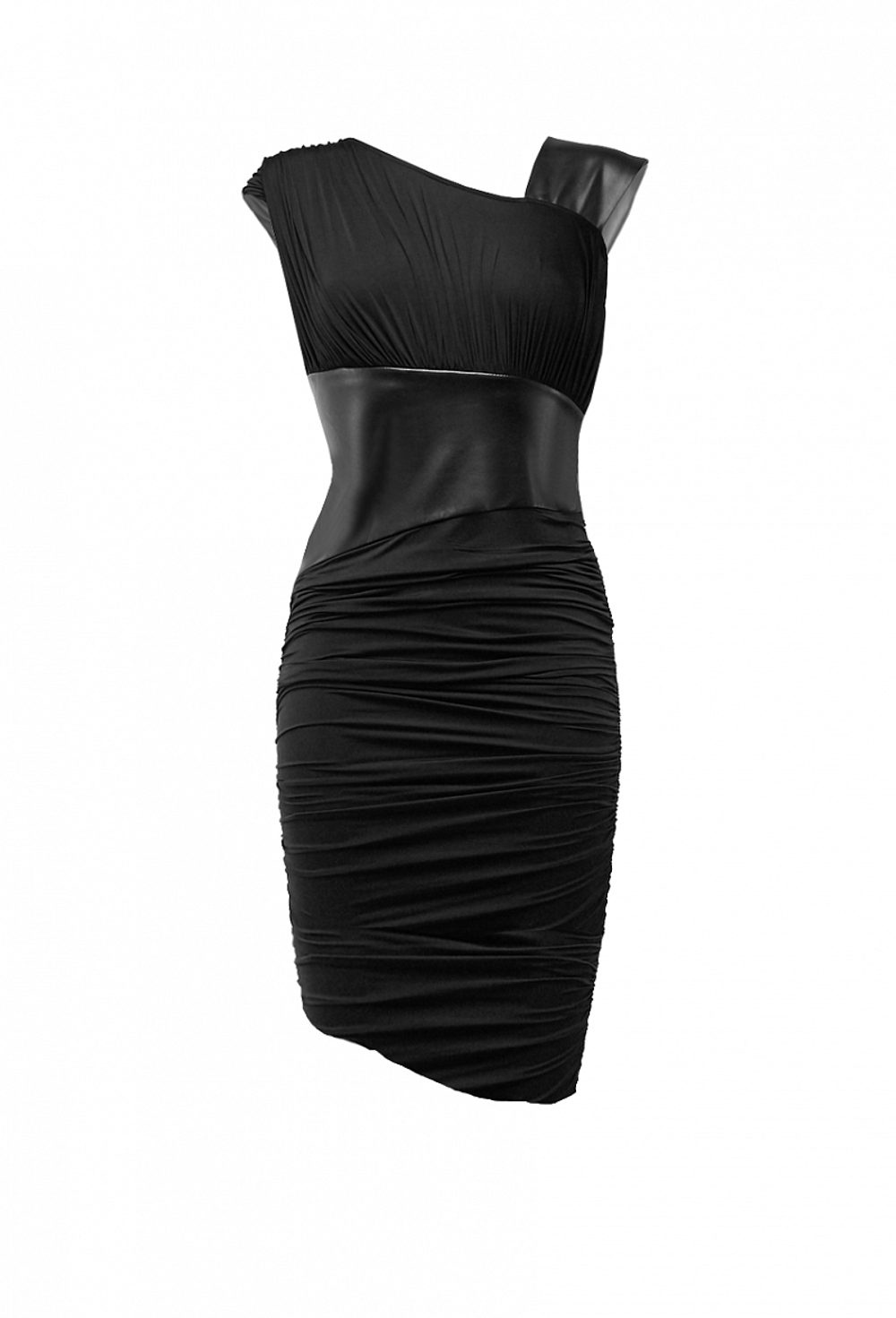 Платье в сборку с ассиметричным воротником 13-01-20FW