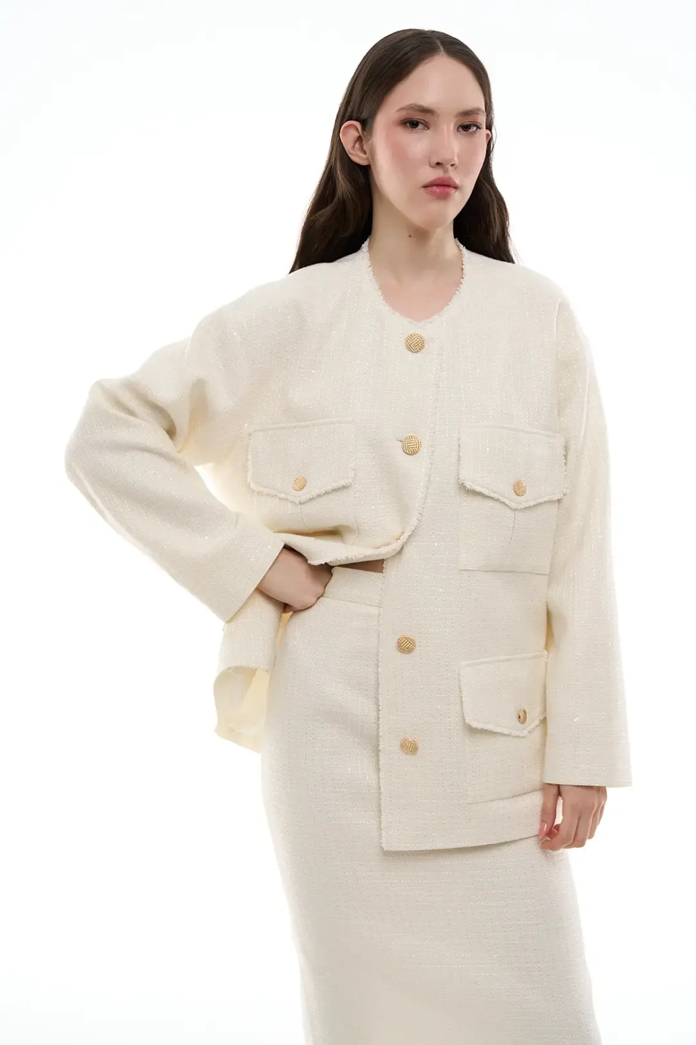 Жакет-тулуп белый