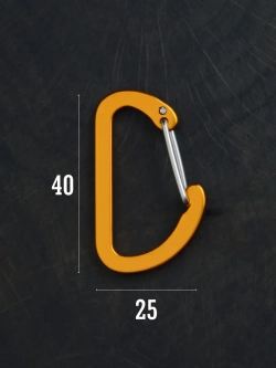 Карабин вспомогательный до 8 кг алюминий 40х25 мм