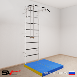 Шведская стенка Sv Sport 5124 (Турник стандарт/Трапеция/Мат 1м)