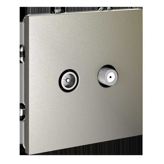 Розетка телевизионнная встраиваемая Voltum S70 оконечная TV+SAT, (шелк) VLS060404