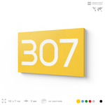 Номер на дверь 307, табличка на дверь для офиса, квартиры, кабинета, аудитории, склада, желтая 120х70 мм, Айдентика Технолоджи