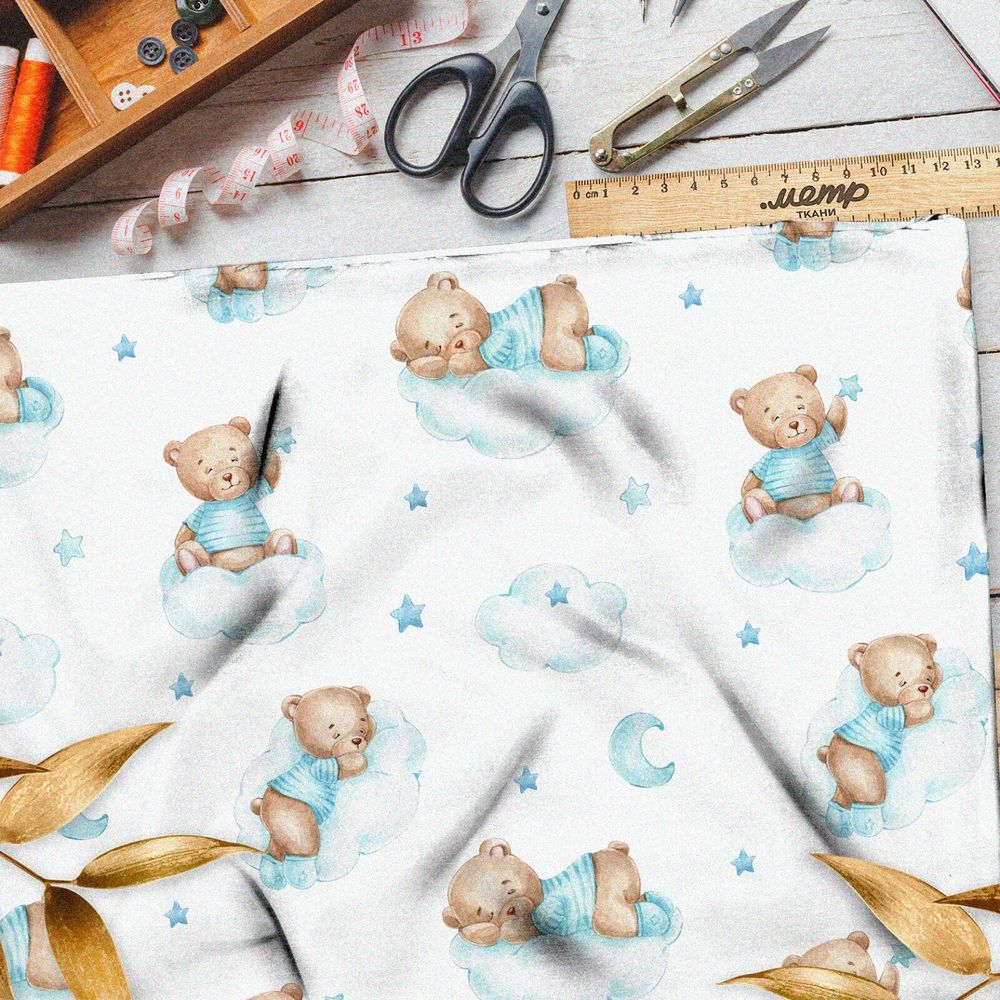 Ткань бязь сонные медвежата