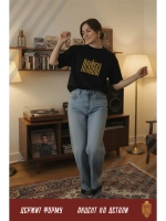 Футболка с вышивкой черная Премудрая