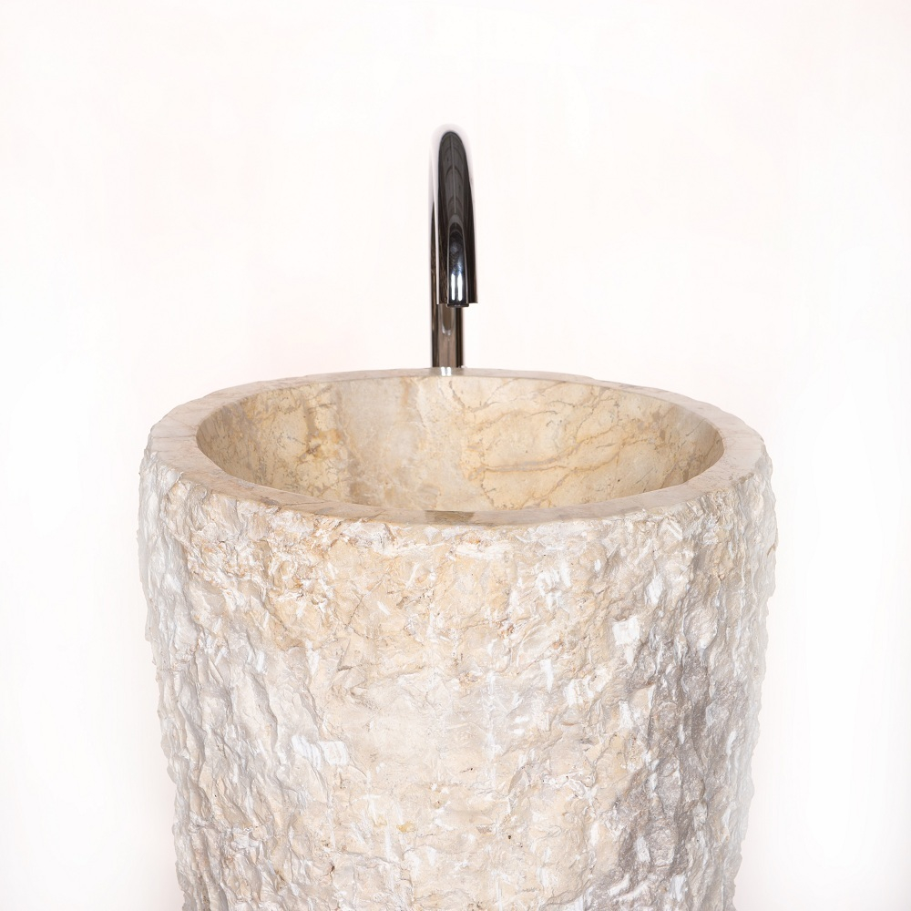 Раковина напольная из мрамора Erozy Cream MN-01703 (45*45*90 см)