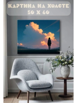 Картина на стену 40 X 50 Аниме девушка