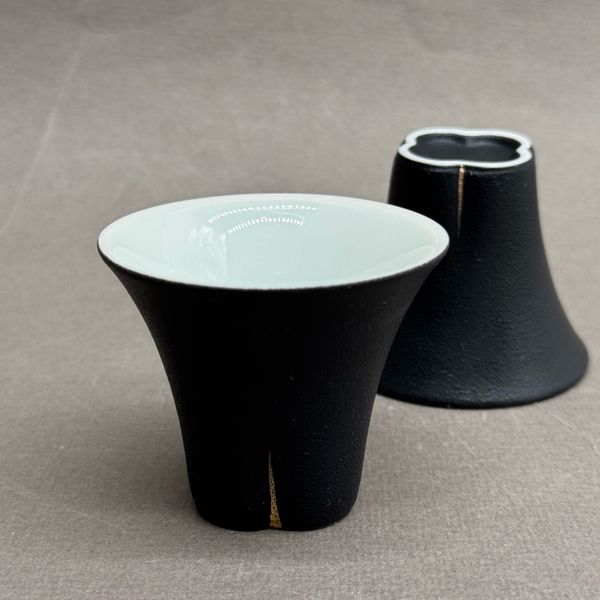 Чашка черная высокая, фарфор, 40мл