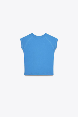 ZARA ФУТБОЛКА С НАДПИСЬЮ, СИНИЙ