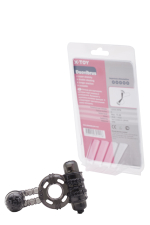 Пепельное стимулирующее кольцо с вибрацией Duovibrus II (Цвет: серый)