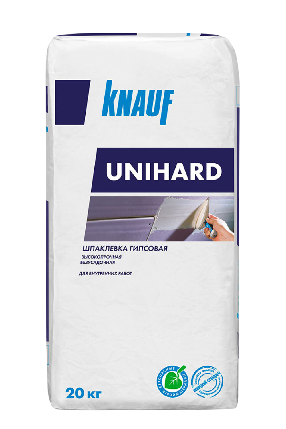 Шпаклевка гипсовая Knauf Унихард высокопрочная безусадочная 20 кг