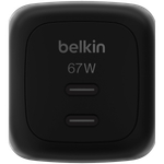 BELKIN 67w Dual USB-C PD wall Charger with PPS, Black