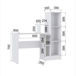 Компьютерный стол СКМ-2, прямой, 135х60 см, белый текстурный