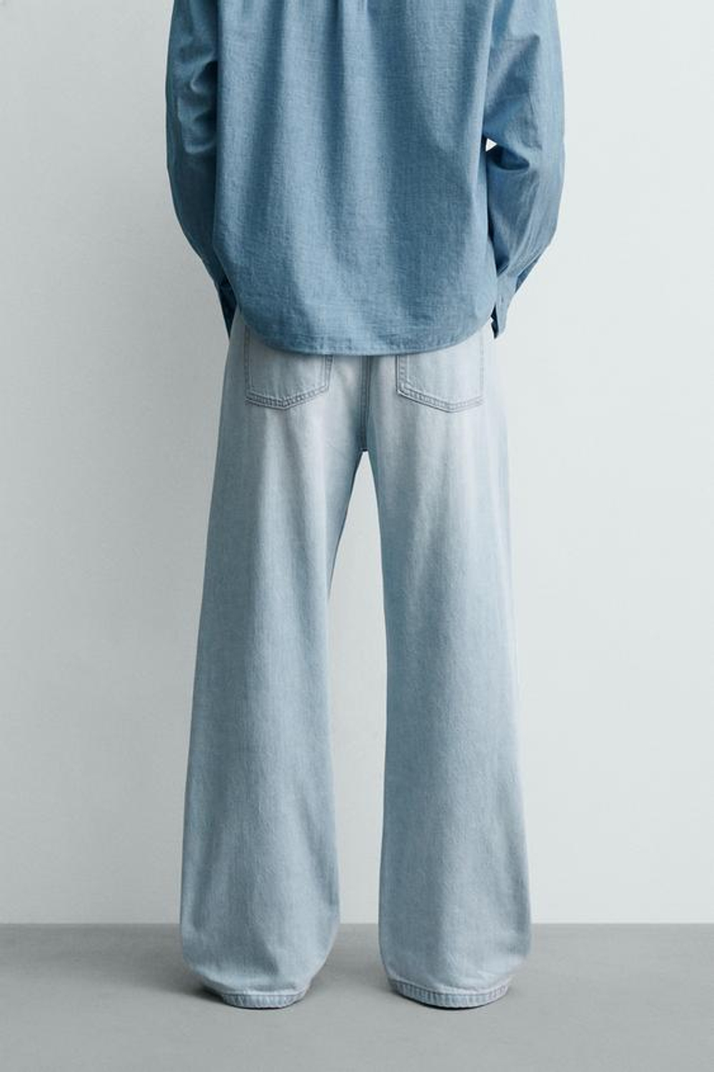 ZARA ДЖИНСЫ FLARED FIT, ГОЛУБОЙ