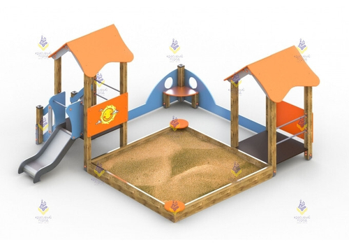 Песочный дворик с горкой