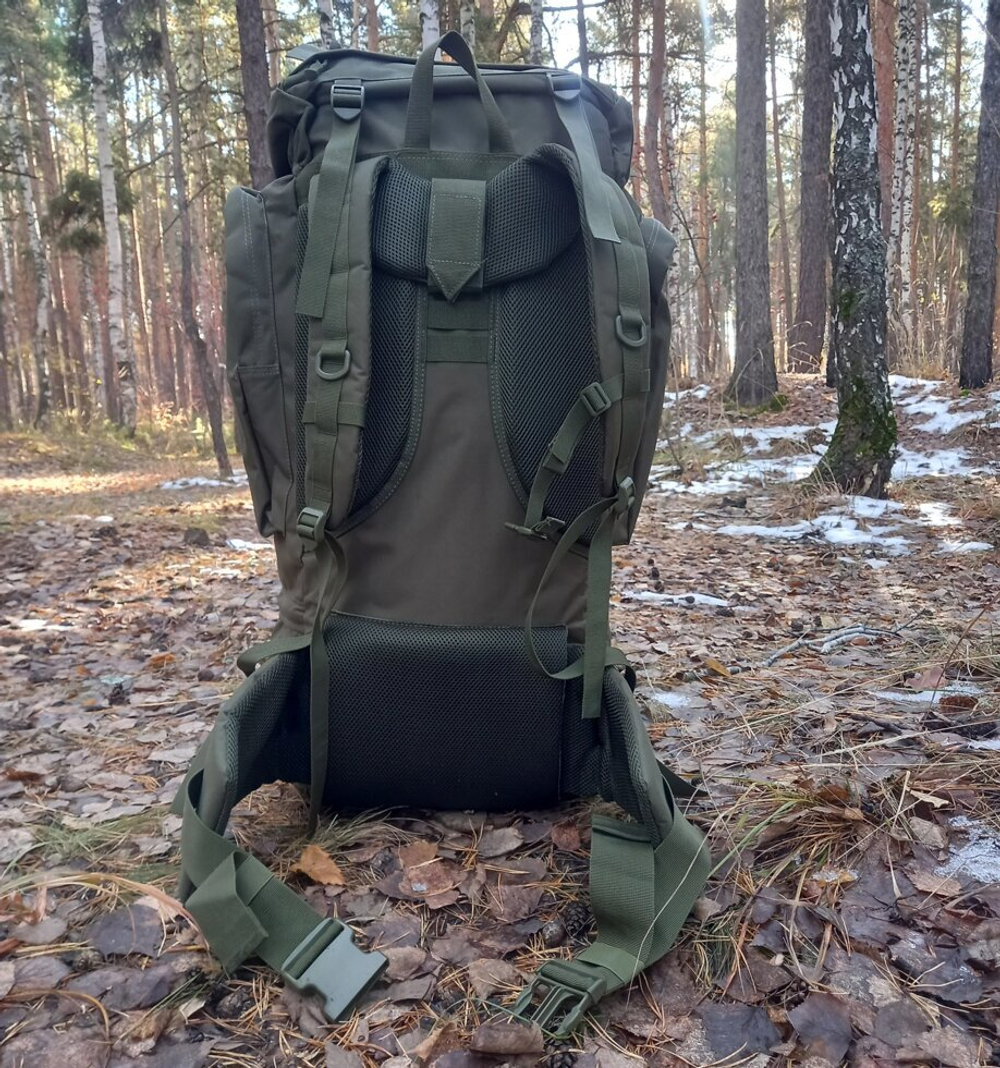 Большой каркасный тактический рюкзак (хаки-олива, 100 л.)