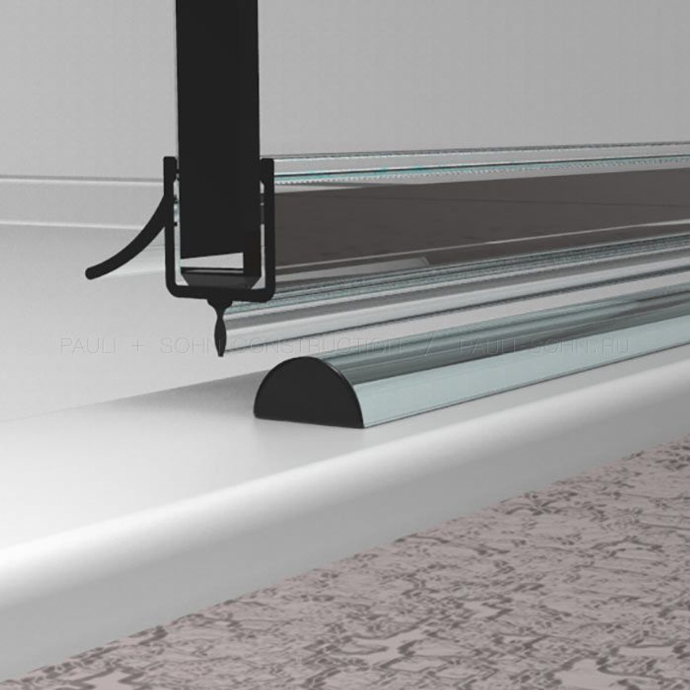 Порог силиконовый в проем душевой кабины прозрачный 10х5 мм длина 1 метр