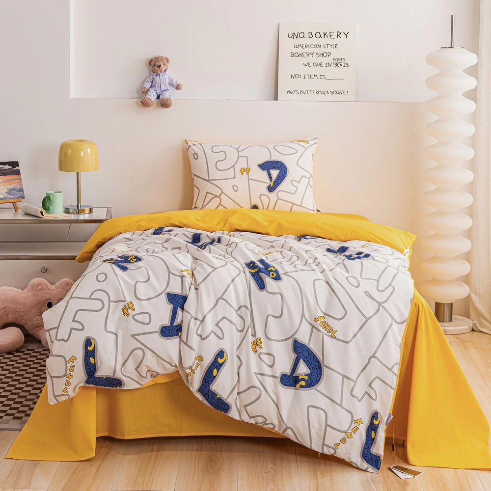 Комплект постельного белья на резинке Сатин Люкс KIDS 100% хлопок CDKR065