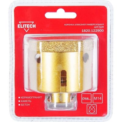 Коронка алмазная ELITECH 68мм*М14