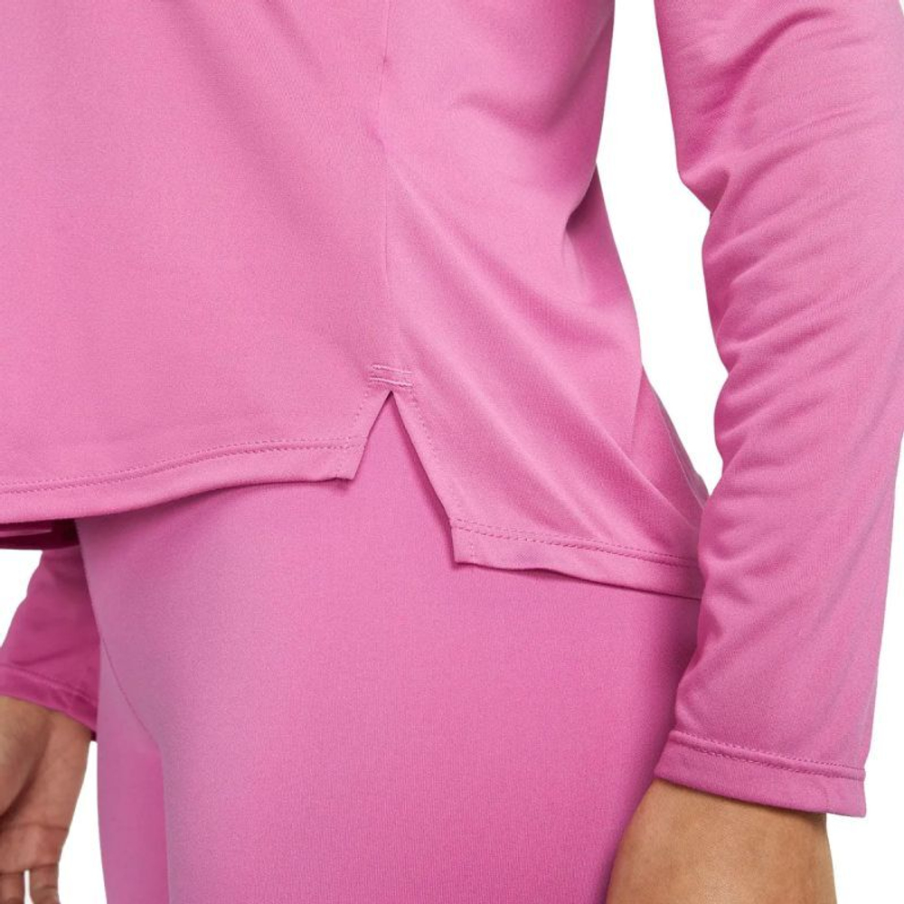 Женская теннисная футболка (dł. Рукава) Nike Dri-FIT One Standard Fit Top - cosmic fuchsia/white