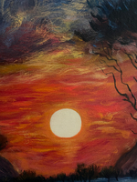 Картина маслом на холсте "Солнце и Луна" 70х110 см. Деревянный подрамник. Художник Наталия Осадчук