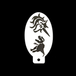 Трафарет для аквагрима "Единорог и Динозавр" 8*13