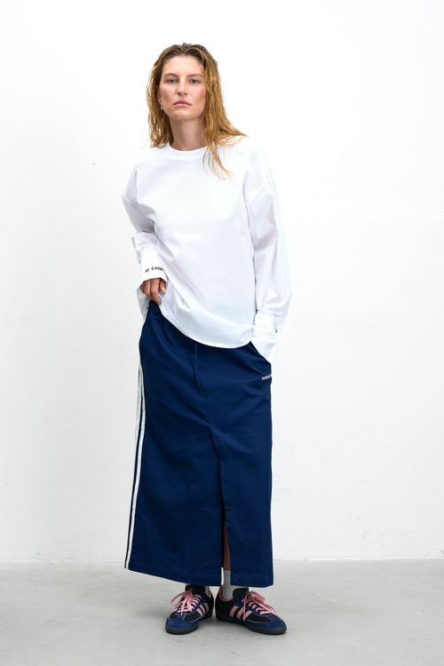 Лонгслив из рубашечной ткани белый