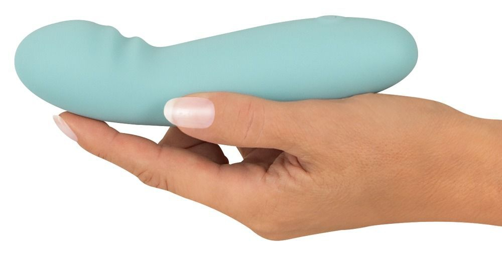 Аквамариновый мини-вибратор Cuties G-Spot Vibrator - 15,5 см. (Цвет: аквамариновый)