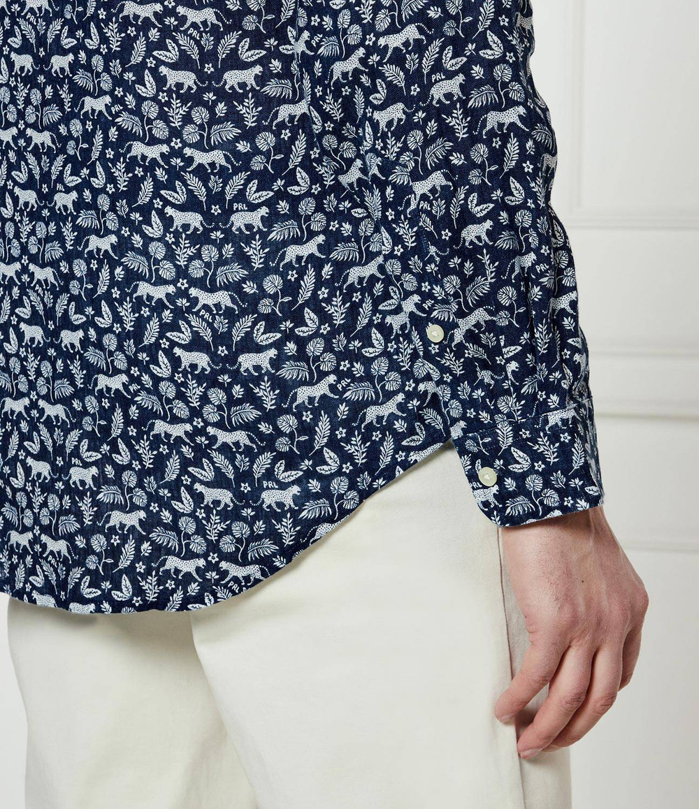 Льняная рубашка POLO RALPH LAUREN - темно-синий(710968911)