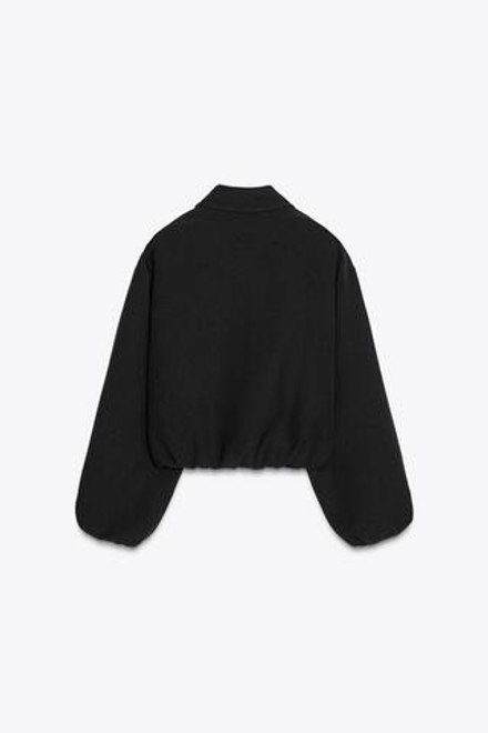 ZARA ДУТАЯ КУРТКА НА МОЛНИИ, ЧЕРНЫЙ
