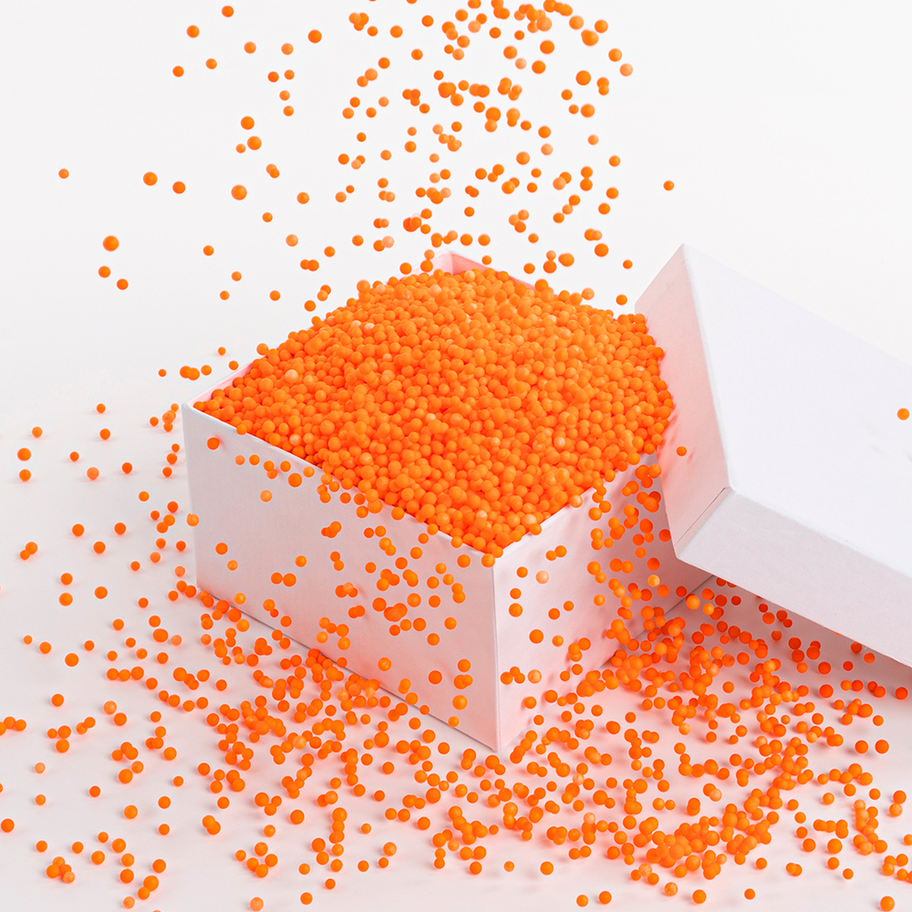 Шарики пенопласт Цветной микс Оранжевый 6-8 мм ВВ