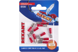 Плоская изолированная клемма REXANT РПи-м 1,5-(4,8) гнездо - 5,6 мм 0,5-1,5 мм2 красная, 10 шт 06-0386-A