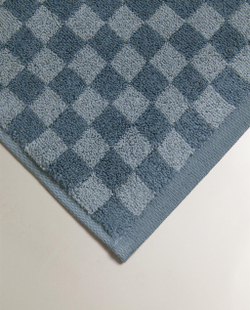 Zara Home коврик для ванной из хлопка, синий, в клетку, 50x80 см