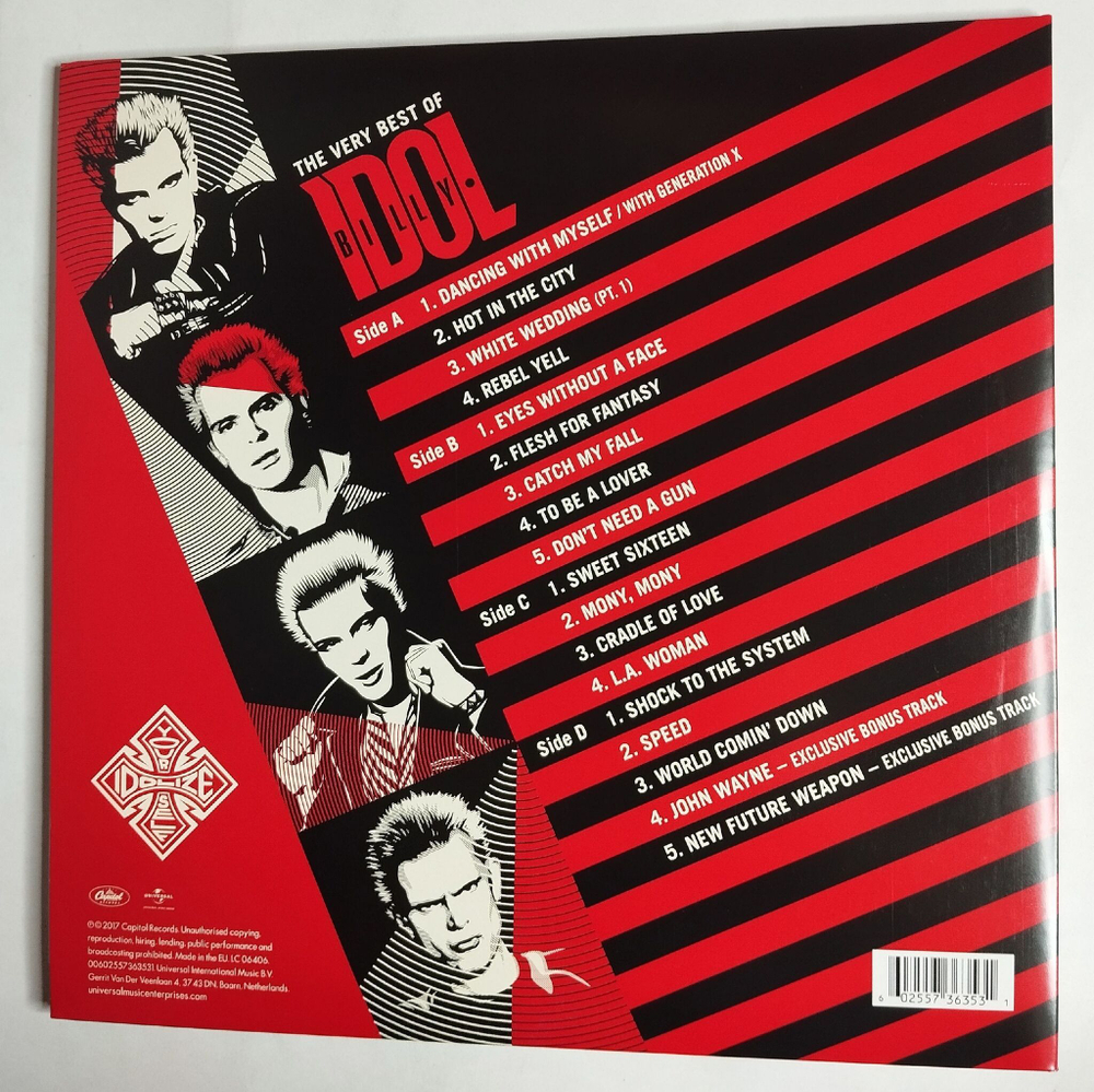 Винтажная виниловая пластинка LP Сборник Idolize Yourself The Very Best of Billy Idol (EU 2017)