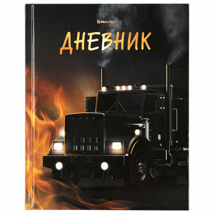 Дневник 1-4 класс 48 л., твердый, BRAUBERG, глянцевая ламинация, с подсказом, "Fire Road"