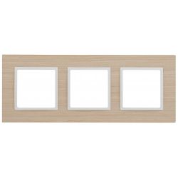 14-5303-01 ЭРА Рамка на 3 поста, дерево, Эра Elegance, белён.дуб-бел