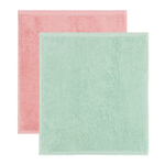 Салфетки махровые «Этель. Маме», 30×30 см, 4 шт., 100% хлопок, 340 г/м², зелёные/розовые
