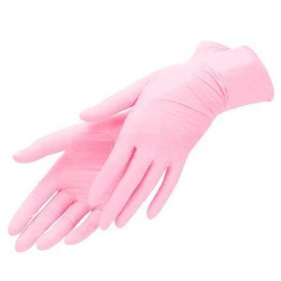 Перчатки НИТРИЛОВЫЕ неопудренные Розовые(фламинго) M (100 шт.) (1/10 шт.)