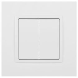 Выключатель ЭРА Elegance 14-1104-01М двойной, 10АХ-250В, белый матовый