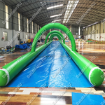 Надувная водная горка на постоянной подкачке ТУРБО «Морской остров» 20*5*10 м