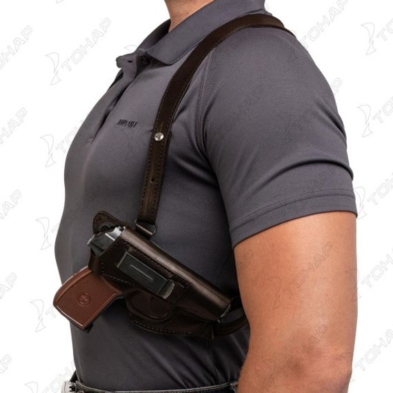 Кобура опер. под ПМ гориз. на резинке коричневая (HS-ОК-2/2br) Helios