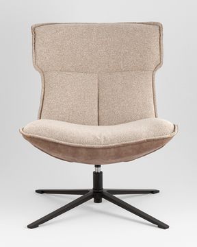 Кресло лаунж Sway бежевый с коричневым букле и велюр