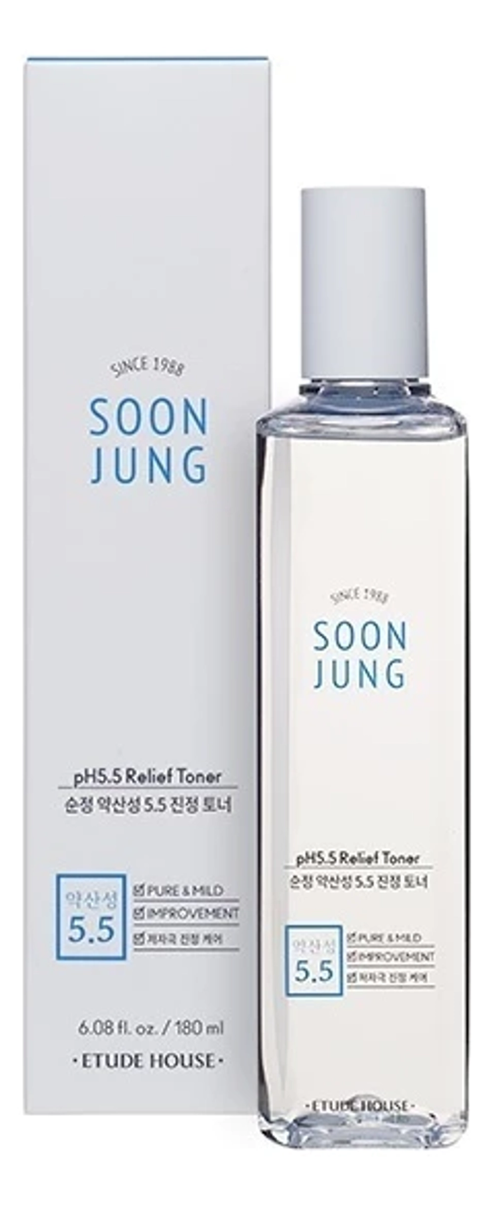 Etude House Тонер регенерирующий для чувствительной кожи - Soon jung pH 5.5 relief toner, 180мл
