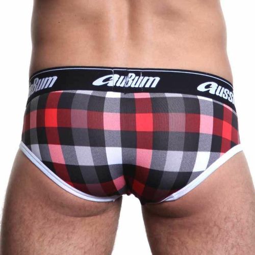 Мужские трусы брифы красные в клетку Aussiebum zAB00373