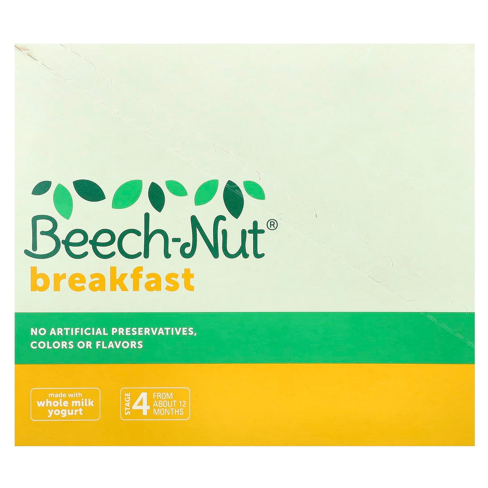 Beech-Nut, Breakfast, йогурт, для детей от 12 месяцев, банан и клубника, 12 пакетиков, 99 г (3,5 унции)