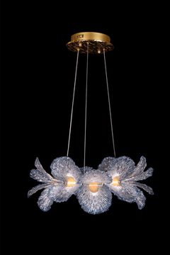 Подвесная люстра LED 70W 3000К LE3032/620 GD/SH Blue золото/синий Jardin Leon